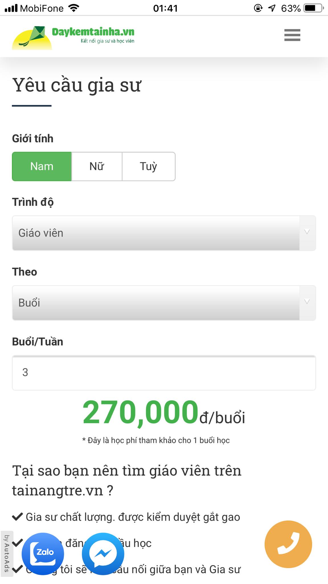 Học phí tiếng Đức A1